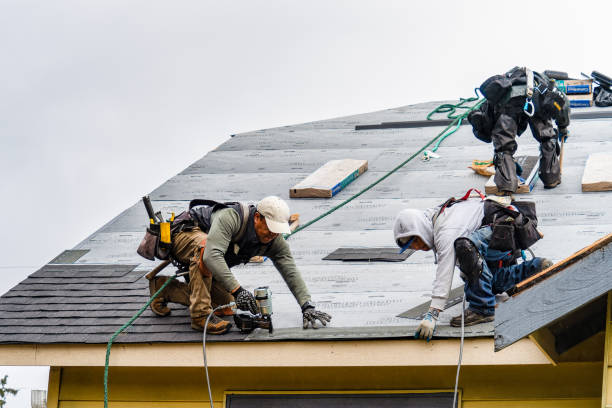 Professional Gutter Installation technician working in New Harmony, IN